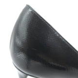 Prada Patent Saffiano Leather Pointed Toe Pumps Black Size 37