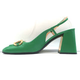 Gucci Horsebit Slingback Pumps Green Leather Size 41