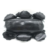 Anne Fontaine Flower Clutch Cherie Black Leather Small Chain Strap Bag