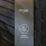 Maje Roxou Cutout Ribbed Knit Midi Dress Black Size 36