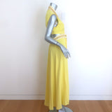 Natacha & Vanessa Thalie Tie-Waist Cutout Maxi Dress Yellow Size Small/Medium