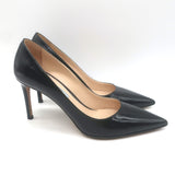 Prada Patent Saffiano Leather Pointed Toe Pumps Black Size 37