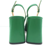 Gucci Horsebit Slingback Pumps Green Leather Size 41