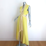 Natacha & Vanessa Thalie Tie-Waist Cutout Maxi Dress Yellow Size Small/Medium
