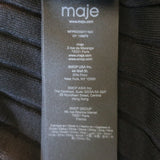 Maje Roxou Cutout Ribbed Knit Midi Dress Black Size 36