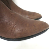 Prada Pointed Toe Flat Knee High Boots Brown Leather Size 38.5