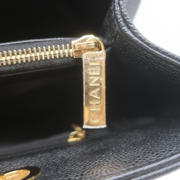 Chanel 2010 Grand Shopping GST Tote Black Caviar Quilted Leather NEW