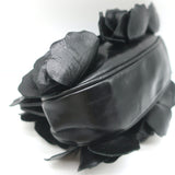 Anne Fontaine Flower Clutch Cherie Black Leather Small Chain Strap Bag