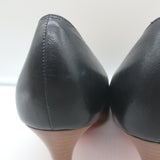 Christian Louboutin New Simple Wood-Platform Pumps Black Leather Size 37.5