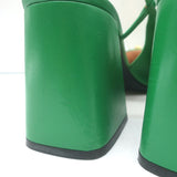 Gucci Horsebit Slingback Pumps Green Leather Size 41