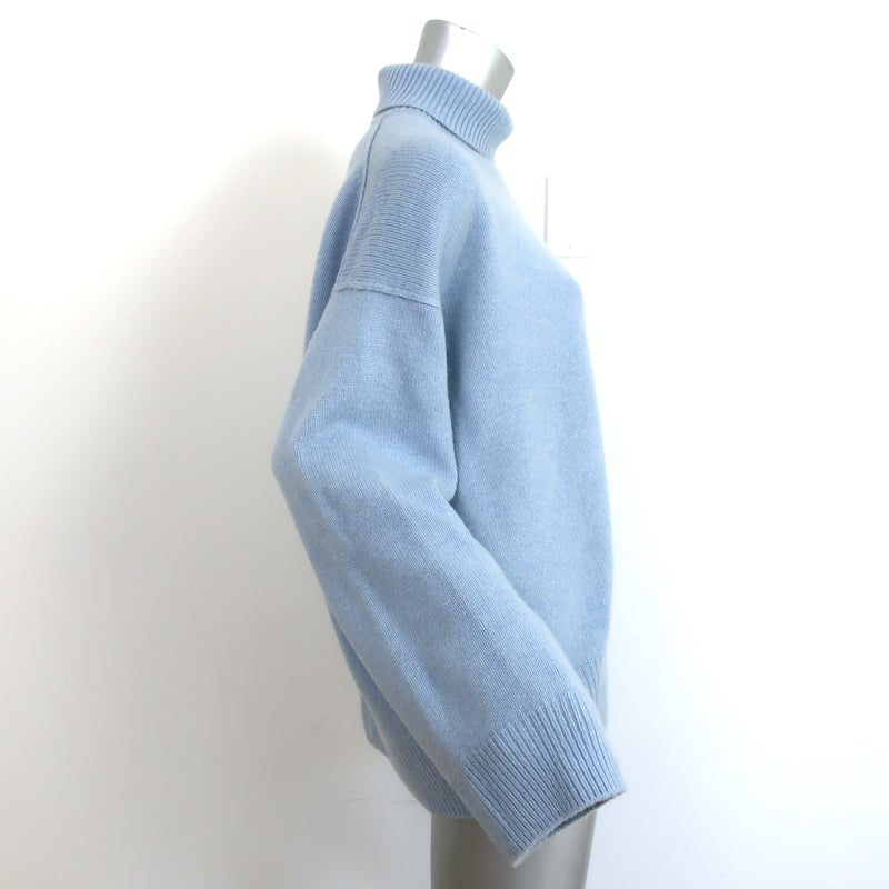 Mandkhai Cashmere Oversized Turtleneck Sweater Baby Blue Size Large