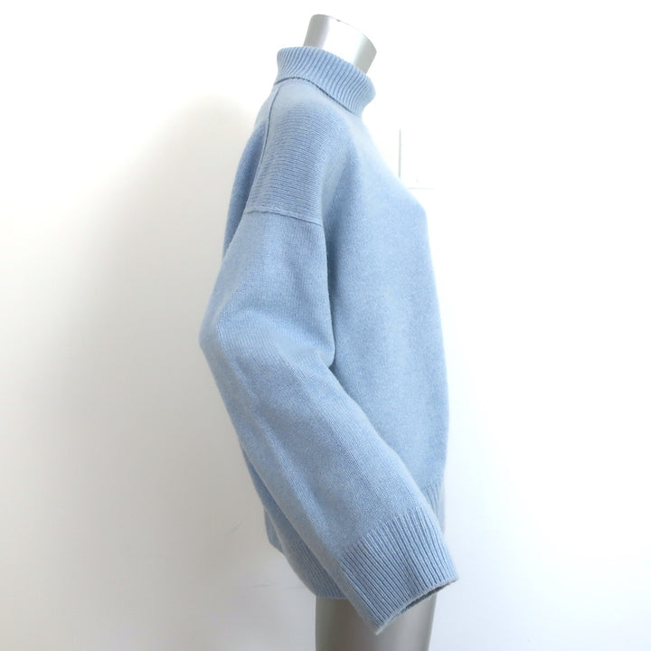 Mandkhai Cashmere Oversized Turtleneck Sweater Baby Blue Size Large