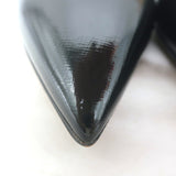 Prada Patent Saffiano Leather Pointed Toe Pumps Black Size 37