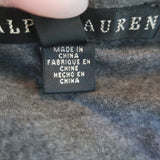 Ralph Lauren Black Label Beaded Ruffle Top Gray Cotton Jersey Size Medium