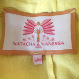 Natacha & Vanessa Thalie Tie-Waist Cutout Maxi Dress Yellow Size Small/Medium