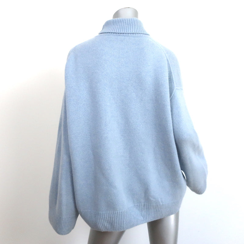 Mandkhai Cashmere Oversized Turtleneck Sweater Baby Blue Size Large