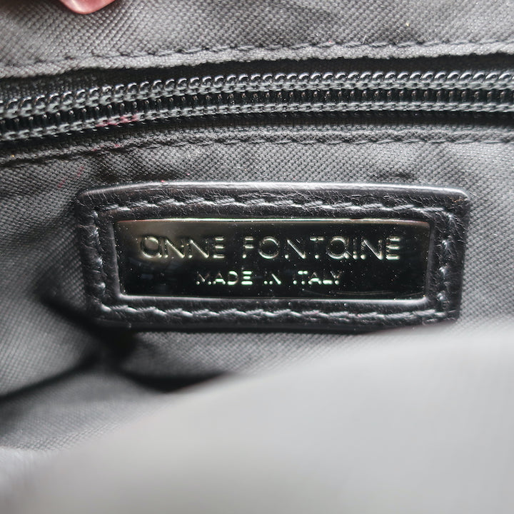 Anne Fontaine Flower Clutch Cherie Black Leather Small Chain Strap Bag