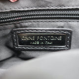 Anne Fontaine Flower Clutch Cherie Black Leather Small Chain Strap Bag