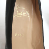 Christian Louboutin New Simple Wood-Platform Pumps Black Leather Size 37.5
