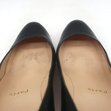 Christian Louboutin New Simple Wood-Platform Pumps Black Leather Size 37.5