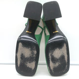 Gucci Horsebit Slingback Pumps Green Leather Size 41
