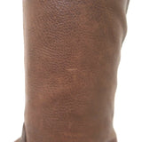 Prada Pointed Toe Flat Knee High Boots Brown Leather Size 38.5