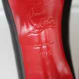 Christian Louboutin New Simple Wood-Platform Pumps Black Leather Size 37.5