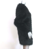 Halston Heritage Faux Fur Coat Black Size 6