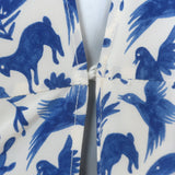 We Are Leone Contrast Maxi Dress Blue/Orange Printed Silk Size Extra Small/Small