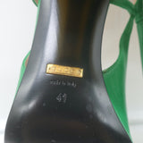 Gucci Horsebit Slingback Pumps Green Leather Size 41