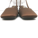 Prada Logo-Heel Slingback Pumps Tobacco Satin Size 40 NEW