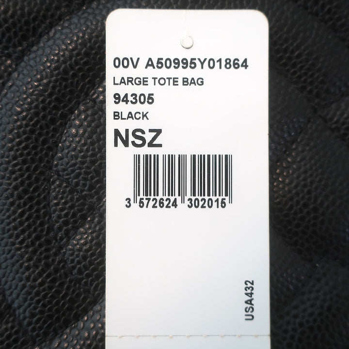 Chanel 2010 Grand Shopping GST Tote Black Caviar Quilted Leather NEW