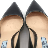 Prada Patent Saffiano Leather Pointed Toe Pumps Black Size 37