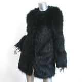 Halston Heritage Faux Fur Coat Black Size 6