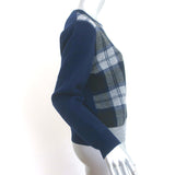 Jumper 1234 Tartan Plaid Sweater Navy/Gray Wool-Cashmere Size 2