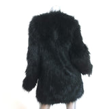 Halston Heritage Faux Fur Coat Black Size 6