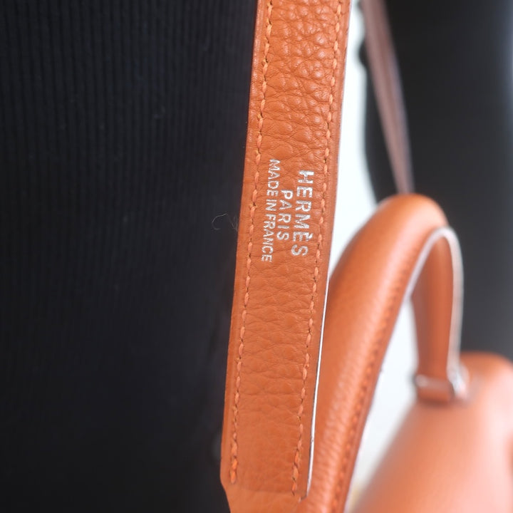 Hermes 2005 Kelly Retourne 32 Bag Orange Togo Leather Palladium Hardware