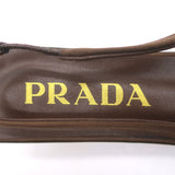 Prada Logo-Heel Slingback Pumps Tobacco Satin Size 40 NEW