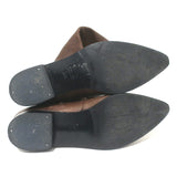 Prada Pointed Toe Flat Knee High Boots Brown Leather Size 38.5