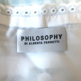 Philosophy di Alberta Ferretti Tank Top Blue Floral Print Gingham Size US 6