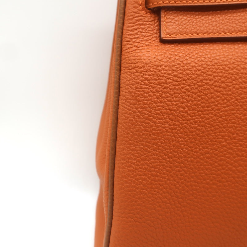 Hermes 2005 Kelly Retourne 32 Bag Orange Togo Leather Palladium Hardware
