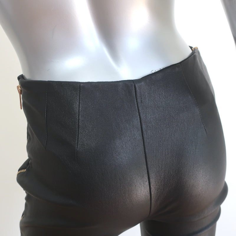 Rag &amp; Bone Chatel Side-Zip Leather Leggings Black Size 2