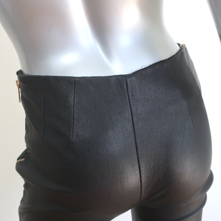 Rag &amp; Bone Chatel Side-Zip Leather Leggings Black Size 2