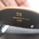 Tod's Kate Low-Heel Sandals Black Leather Size 38 Open Toe Mules NEW