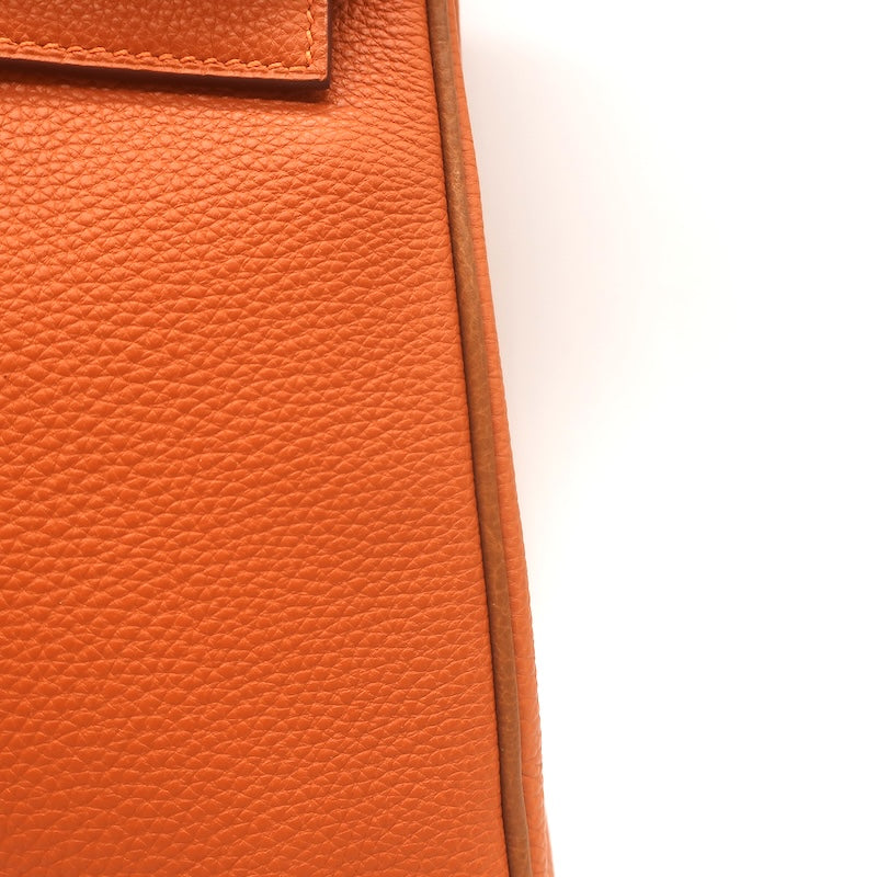 Hermes 2005 Kelly Retourne 32 Bag Orange Togo Leather Palladium Hardware