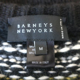 Barneys New York Fair Isle Cardigan Black Wool-Cashmere Size Medium
