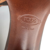 Tod's Kate Low-Heel Sandals Black Leather Size 38 Open Toe Mules NEW