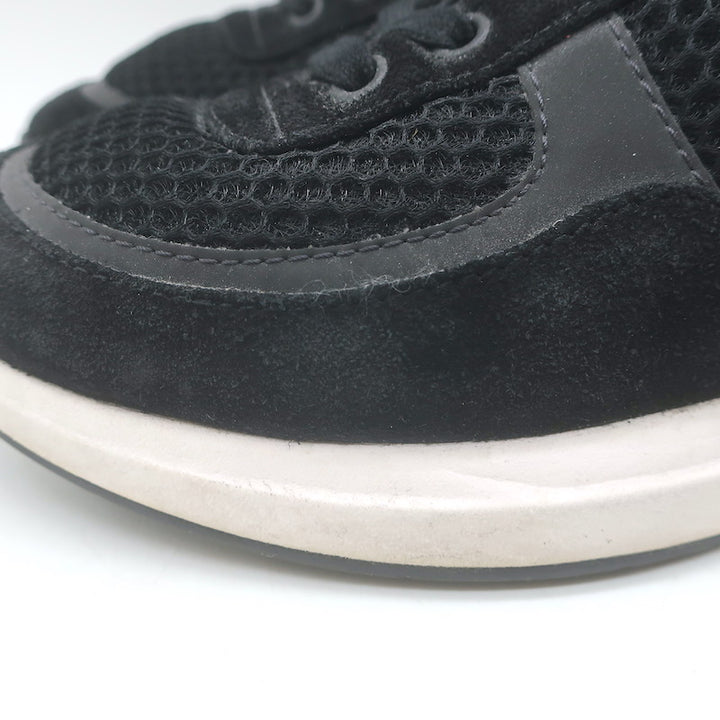Chanel 22P CC Low Top Sneakers Black Mesh &amp; Suede Size 37