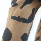 L'Agence Cameron Leopard Print Belted Maxi Shirtdress Camel/Black Size Small