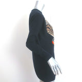 Stella McCartney Eagle Jacquard Crewneck Sweater Navy Virgin Wool Size 36